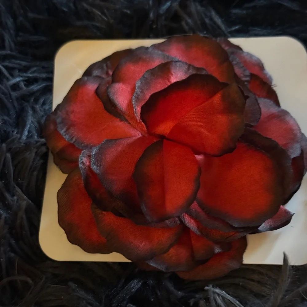 Elegant Red Floral Pin NWT